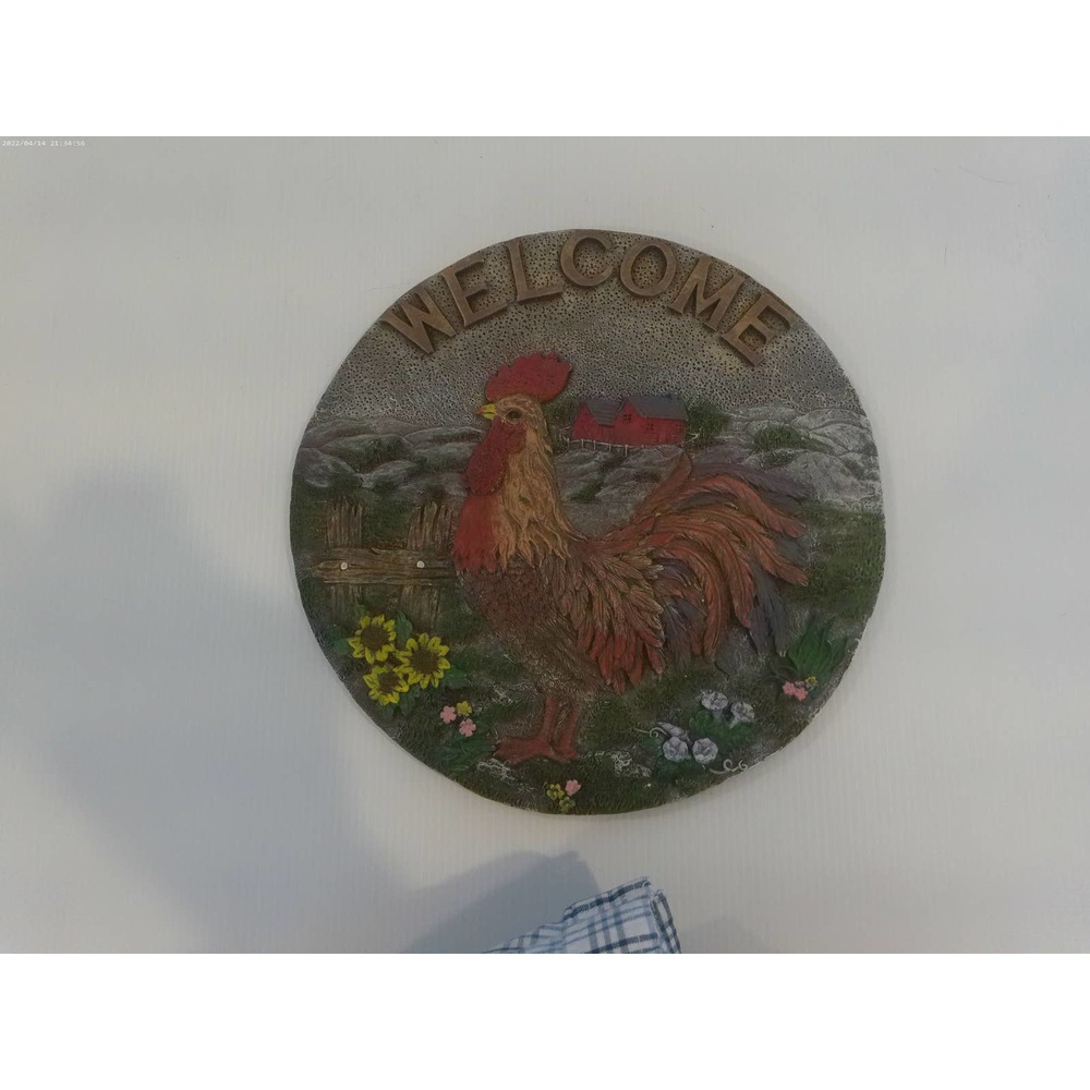 Rooster WELCOME Plaque with Yellow Sunflowers